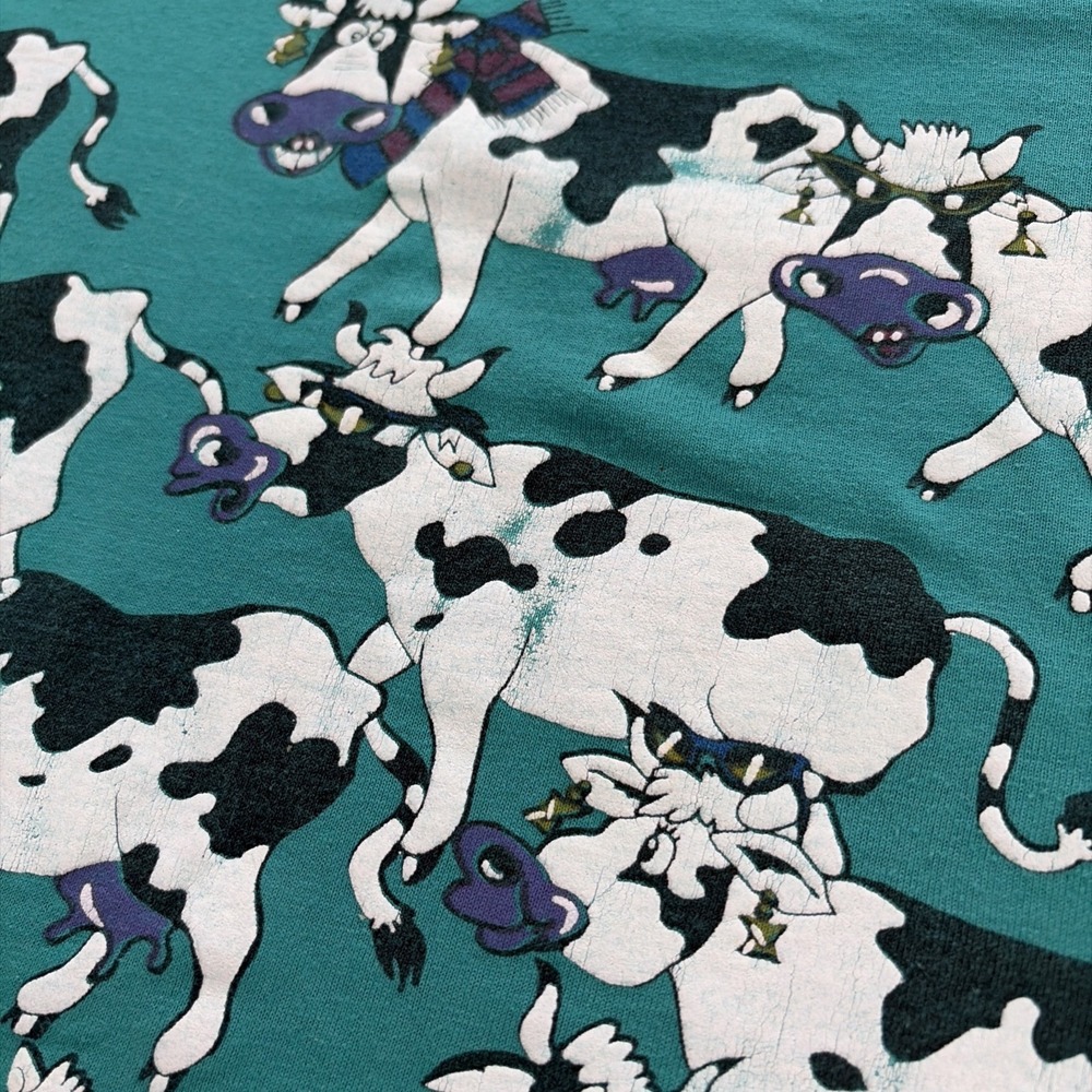Vintage Califorina Cows Teal Shirt Single‎ Stitched Made in USA Adult Size Large - Picture 4 of 11